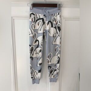 Mini Rodini swan print lightweight joggers 8/9